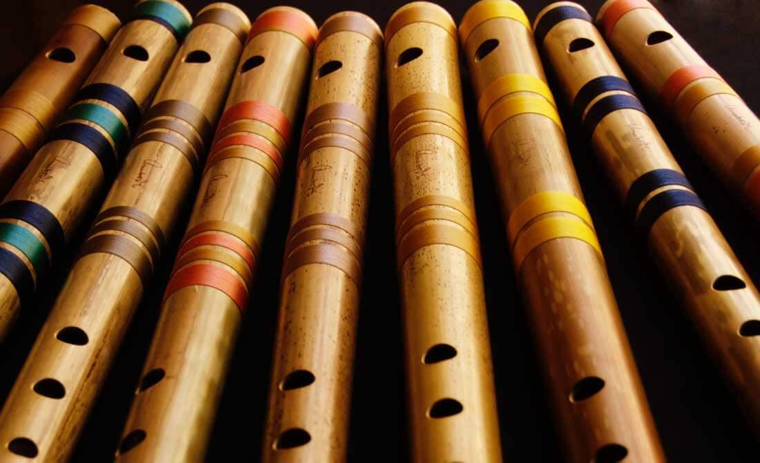 An Assortment of Bansuri Flutes